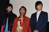 「仮面ライダー平成ジェネレーションズ Dr.パックマン対エグゼイド＆ゴースト with レジェンドライダー」完成披露上映会の様子。