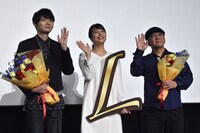 「L－エル－」初日舞台挨拶の様子。