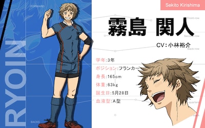 霧島関人のキャラクター設定画。(c)雨瀬シオリ・講談社/神高ラグビー部