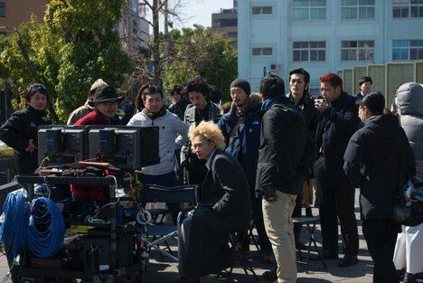 「新宿スワンII」撮影現場の様子。