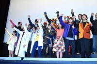 「仮面ライダー平成ジェネレーションズ Dr.パックマン対エグゼイド＆ゴースト with レジェンドライダー」初日舞台挨拶の様子。