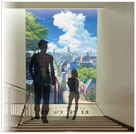 池袋パルコに設置される「君の名は。カフェ」フォトスポットのイメージ。