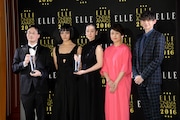 エル シネマ大賞2016授賞式にて、左から深田晃司、菅原小春、黒木華、坂井佳奈子、ハリー杉山。