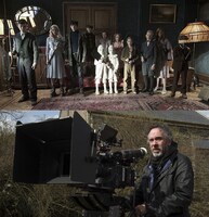 「ミス・ペレグリンと奇妙なこどもたち」（上）、ティム・バートン（下）。