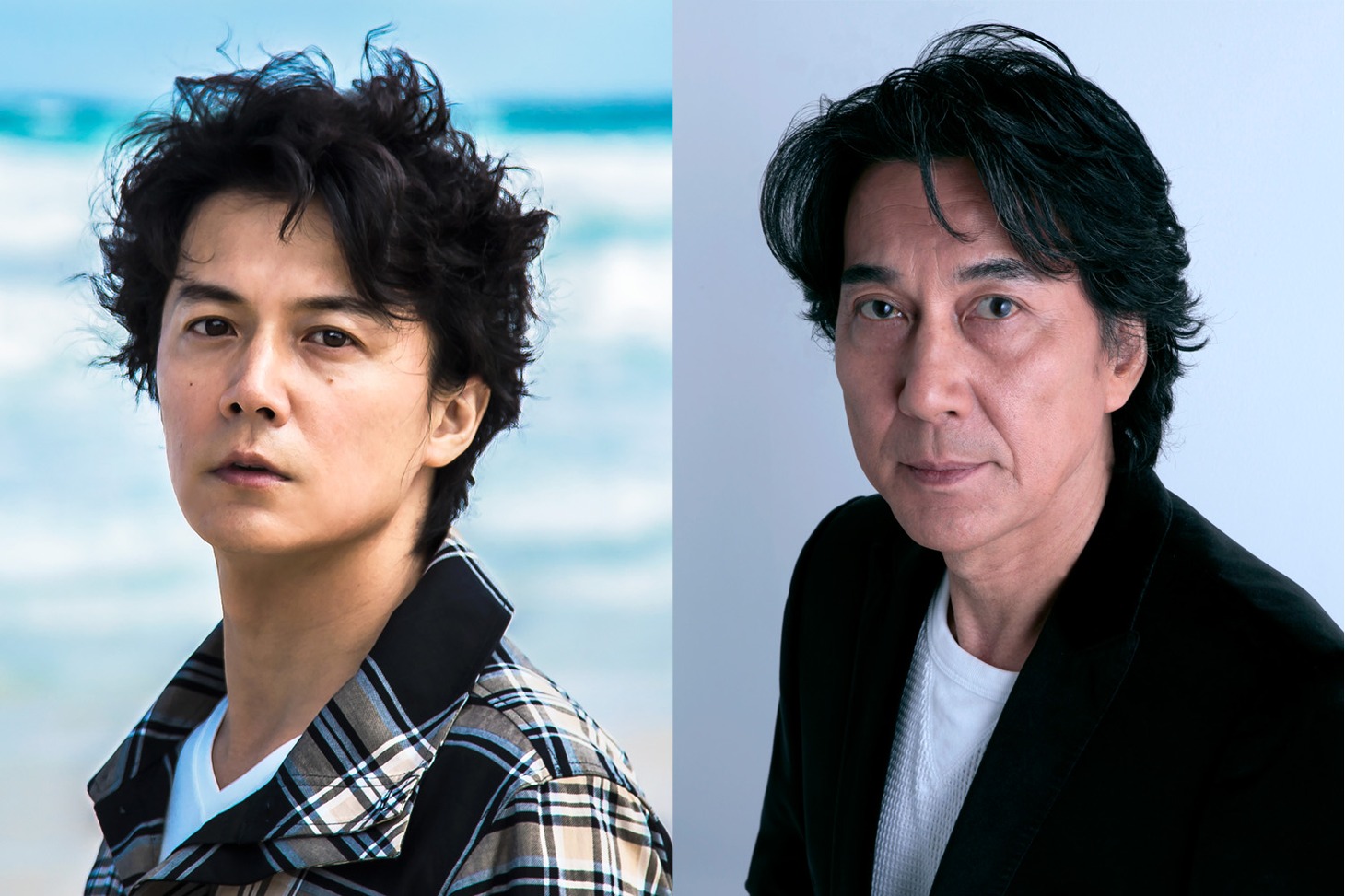 福山雅治（左）、役所広司（右）。