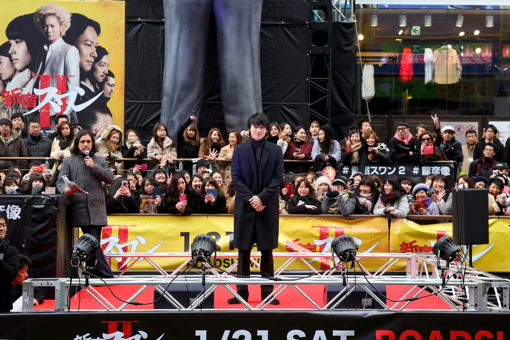 「新宿スワンII」道頓堀イベントの様子。