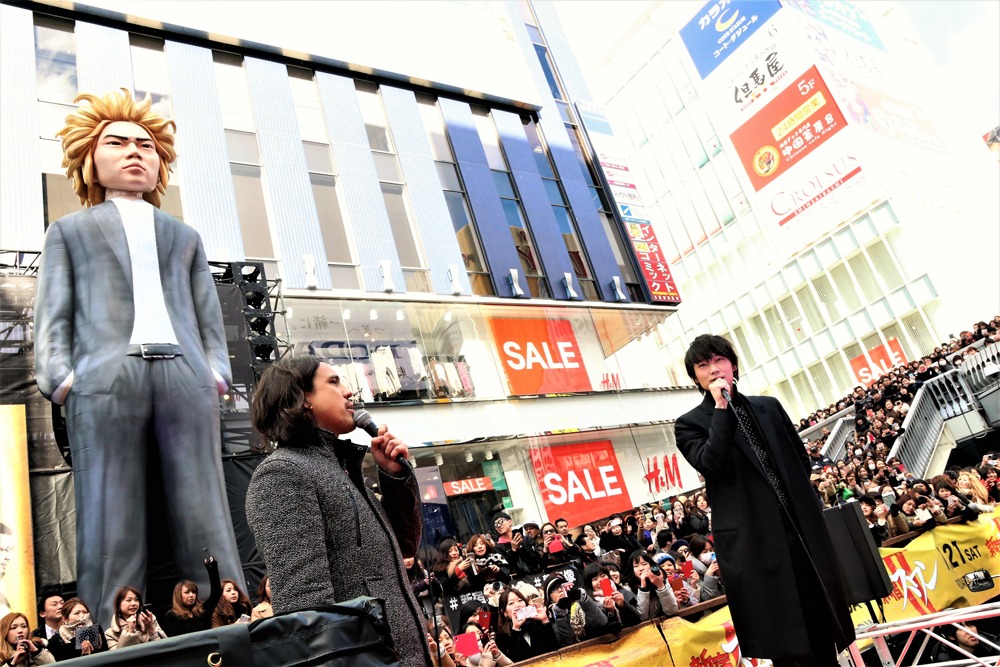 「新宿スワンII」道頓堀イベントの様子。