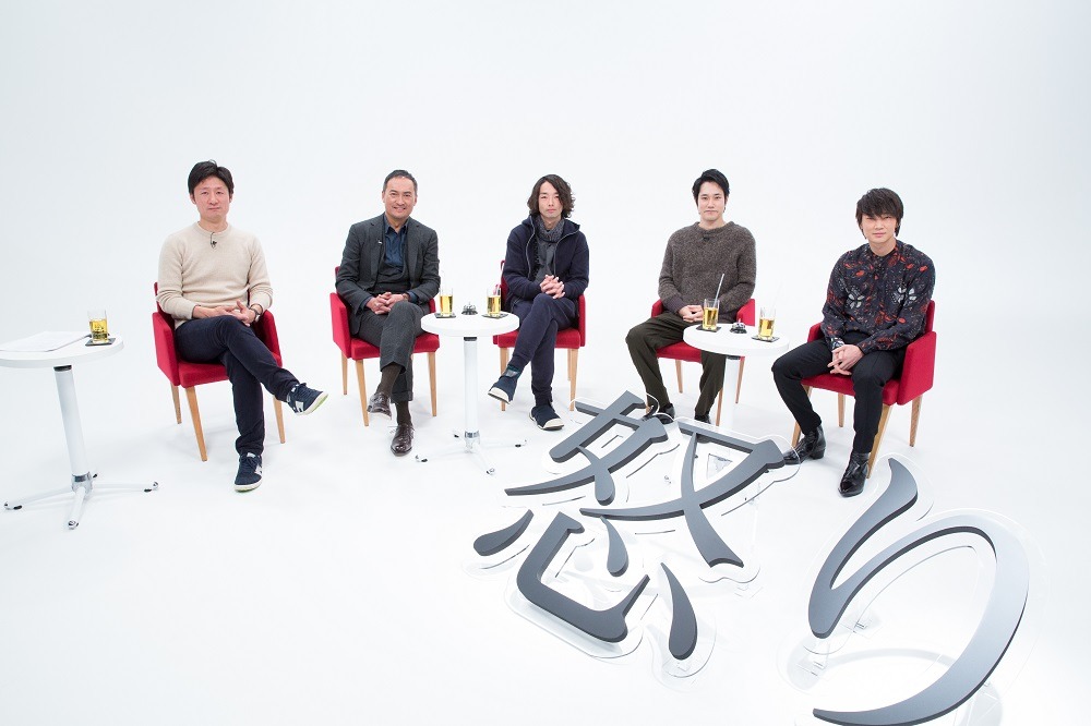 「怒り」ビジュアルコメンタリーより、左から李相日、渡辺謙、森山未來、松山ケンイチ、綾野剛。