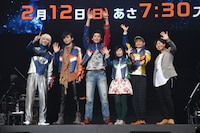 「宇宙戦隊キュウレンジャー」製作発表会見の様子。