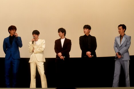 「キセキ ーあの日のソビトー」初日舞台挨拶の様子。