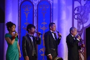 映画「美女と野獣」プレミアム吹替版キャスト発表会の様子。