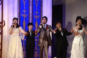 映画「美女と野獣」プレミアム吹替版キャスト発表会の様子。