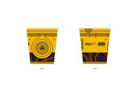C-3POデザインの紙コップ。