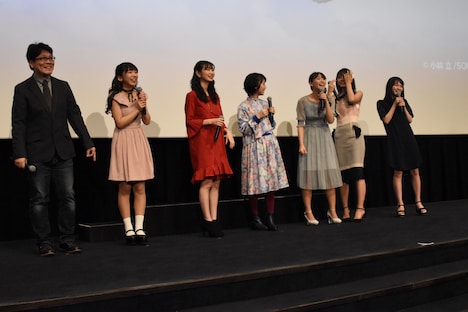 劇場版「咲-Saki-」公開記念舞台挨拶の様子。