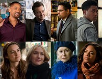 「素晴らしきかな、人生」キャスト。上段左からウィル・スミス、エドワード・ノートン、マイケル・ペーニャ、ジェイコブ・ラティモア。下段左からキーラ・ナイトレイ、ケイト・ウィンスレット、ヘレン・ミレン、ナオミ・ハリス。