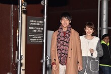 「きょうのキラ君」ヒット祈願バレンタインイベントの様子。左から中川大志、飯豊まりえ。