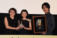 「彼らが本気で編むときは、」初日舞台挨拶の様子。