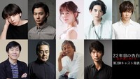 「22年目の告白ー私が殺人犯ですー」の追加キャスト。上段左から夏帆、野村周平、石橋杏奈、竜星涼、早乙女太一。下段左から平田満、岩松了、岩城滉一、仲村トオル。