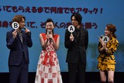 映画「ひるなかの流星」完成披露舞台挨拶の様子。