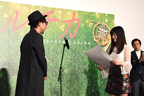 「ハルチカ」初日舞台挨拶の様子。