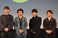 左から小川弾、村上淳、齊藤工（斎藤工）、はしもとこうじ。