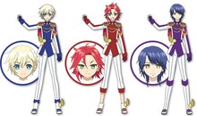 「男子プリパラ」のアイドルチーム・WITHのメンバー。左からショウゴ、アサヒ、コヨイ。