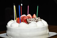 内藤誠に贈られた誕生日ケーキ。