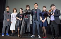 「スレイブメン」初日舞台挨拶の様子。