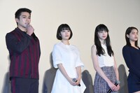 「チア☆ダン～女子高生がチアダンスで全米制覇しちゃったホントの話～」初日舞台挨拶の様子。