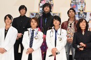 「仮面ライダー×スーパー戦隊 超スーパーヒーロー大戦」完成披露舞台挨拶の様子。