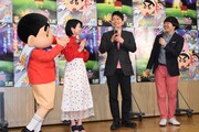 「映画クレヨンしんちゃん 襲来!! 宇宙人シリリ」公開アフレコイベントの様子。
