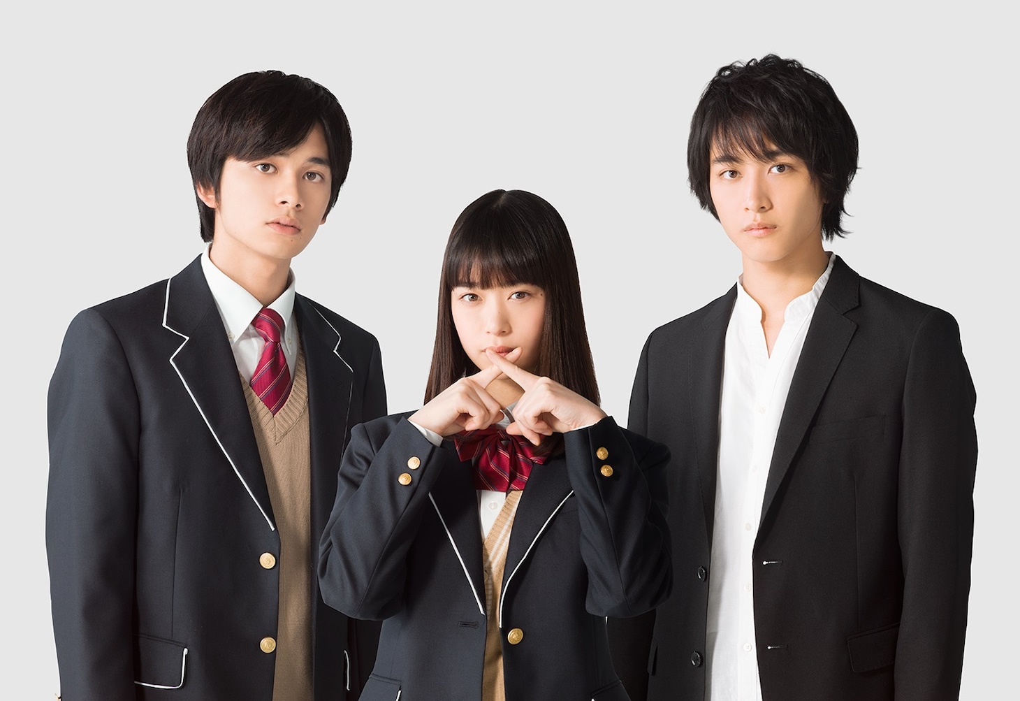 「恋と嘘」のキャスト。左から北村匠海、森川葵、佐藤寛太。