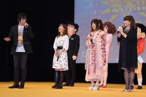 左から森川智之、こおろぎさとみ、ならはしみき、矢島晶子。