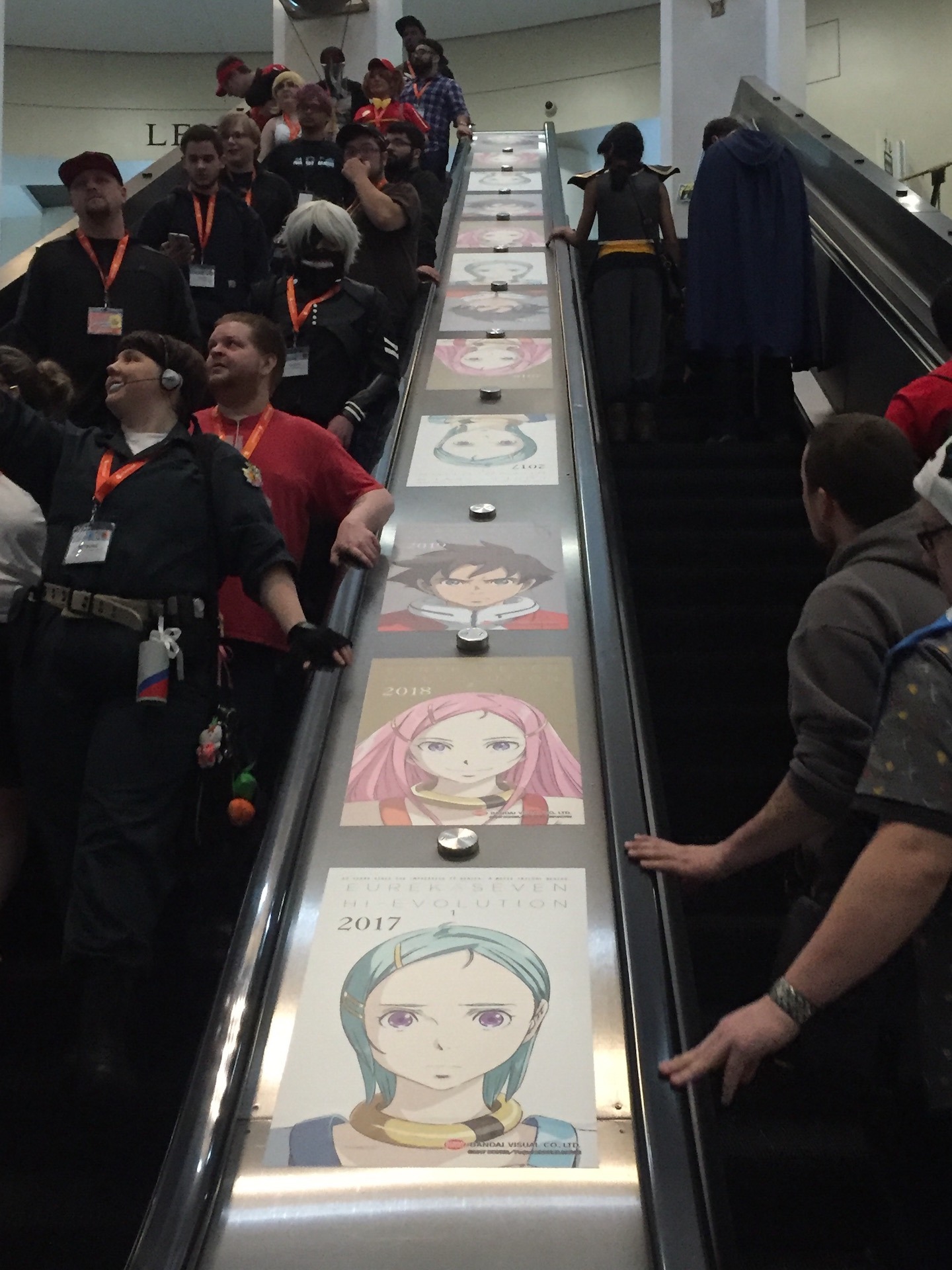 「アニメボストン 2017」にて展示された「交響詩篇エウレカセブン ハイエボリューション」のポスター。