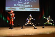 左から仮面ライダーアマゾンアルファ、仮面ライダーアマゾンネオ、仮面ライダーアマゾンニューオメガ。