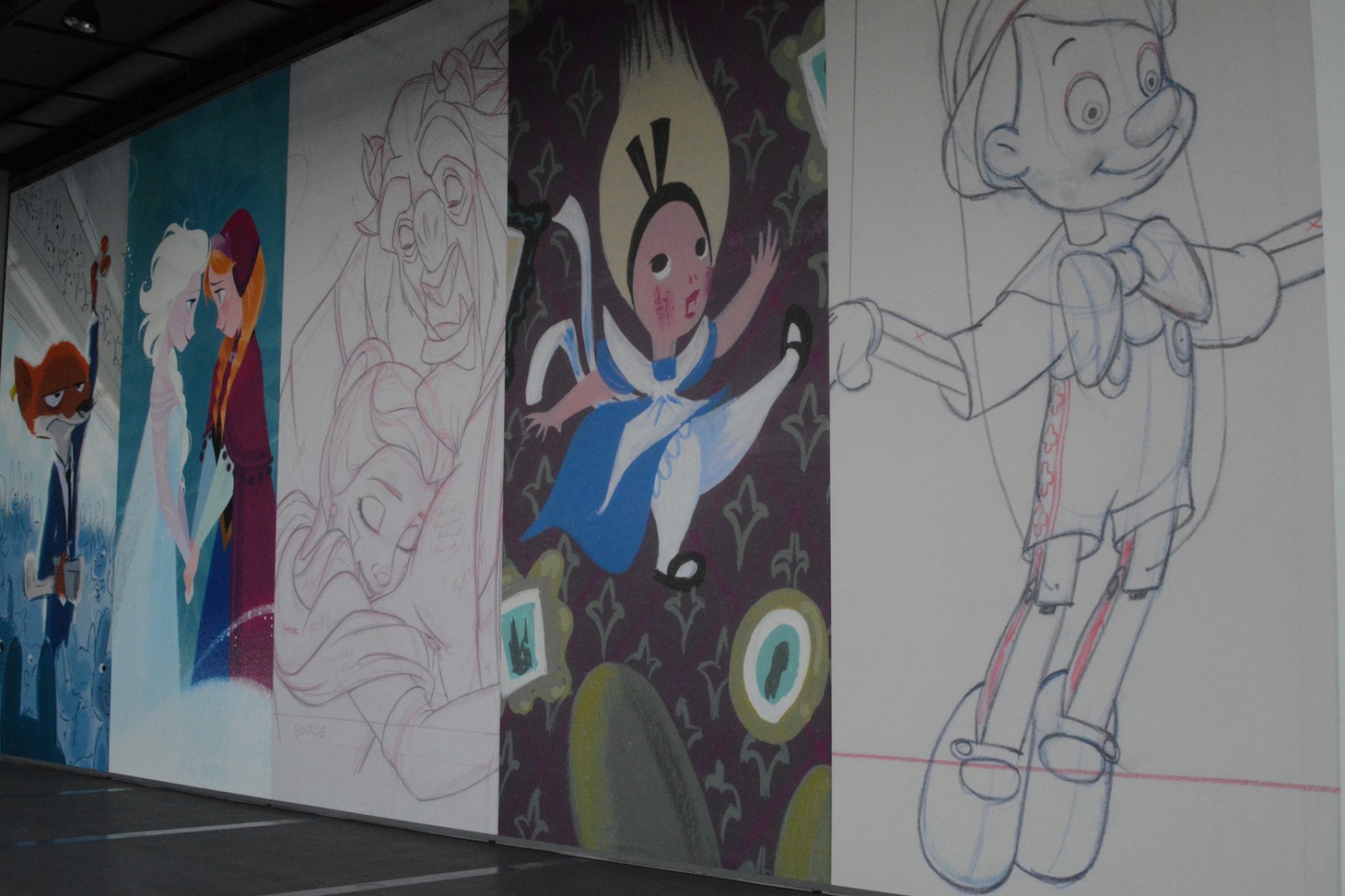 「ディズニー・アート展 いのちを吹き込む魔法」の様子。