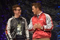 左からジェームズ・ガン、クリス・プラット。