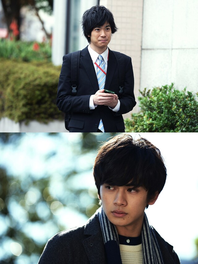 渡辺大知（黒猫チェルシー）演じるニ（上）、北村匠海扮するイチ（下）。