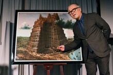 「この辺りに展覧会のマスコットキャラ・タラ夫も描いています」と大友克洋。