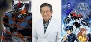 左から「マジンガーZ インターバルピース」ビジュアル、永井豪、「マジンガーZ アルターイグニッション」ビジュアル。Photo:Hisashi Maruyama(Earnest)