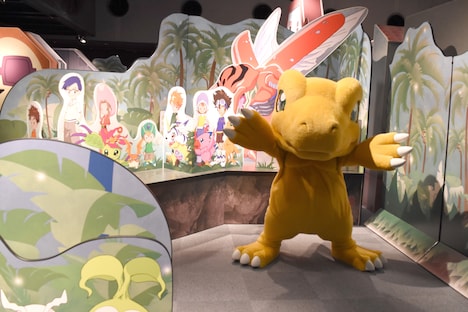 「デジモンアドベンチャー THE REAL WORLD」展示の様子。