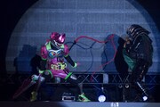 「仮面ライダーエグゼイド vs 仮面戦隊ゴライダー」スペシャルショーの様子。