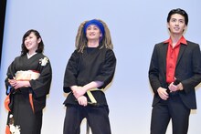 左から立石晴香、南羽翔平、中尾暢樹。