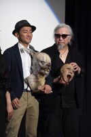 「いぬむこいり」初日舞台挨拶の様子。