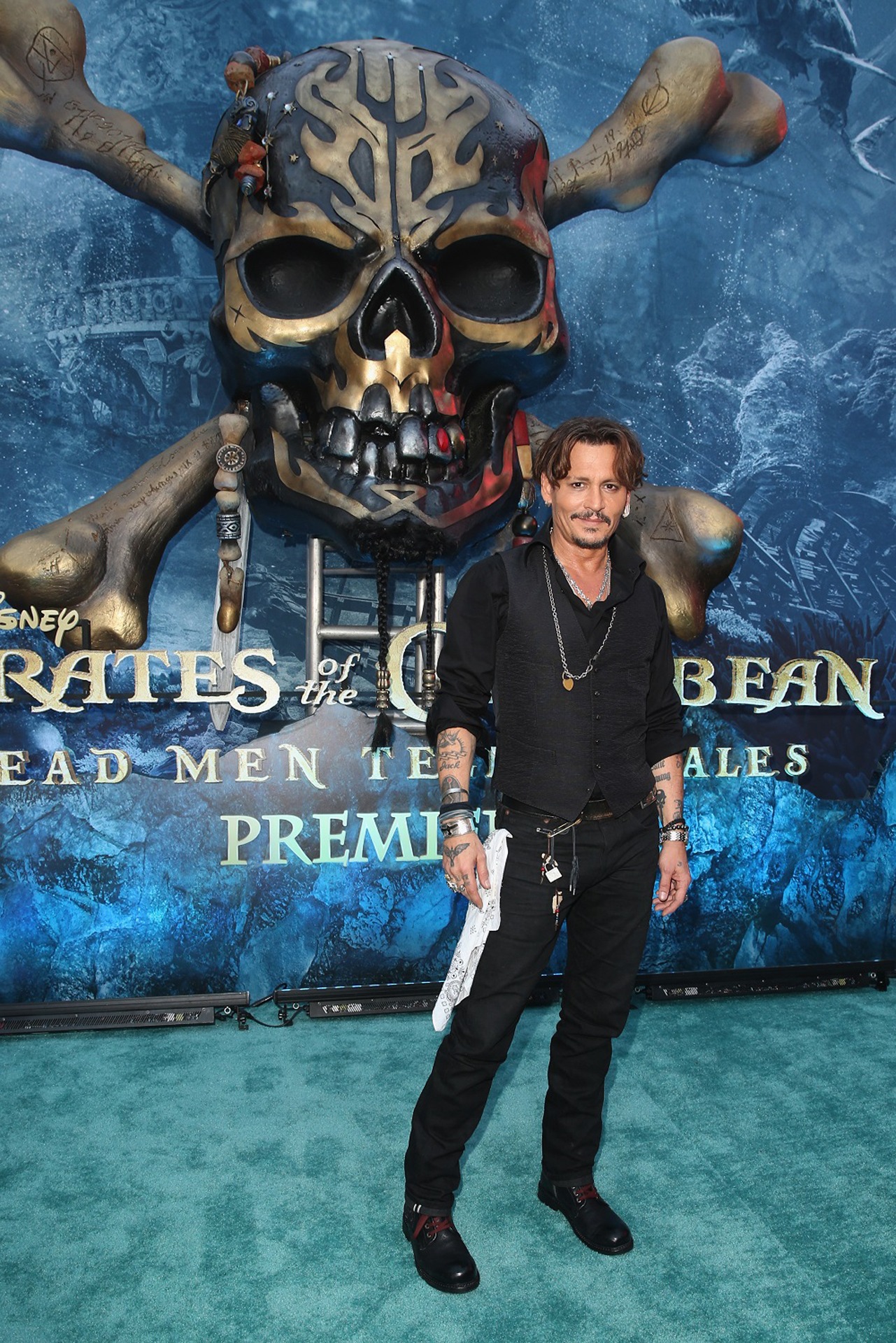 「パイレーツ・オブ・カリビアン／最後の海賊」USプレミアに出席したジョニー・デップ。