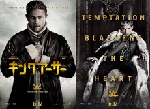 「キング・アーサー」キャラクターポスター。チャーリー・ハナム演じるアーサー（左）とジュード・ロウ演じるヴォーティガン（右）。