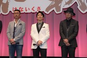 左から中井貴一、野村萬斎、佐藤浩市。