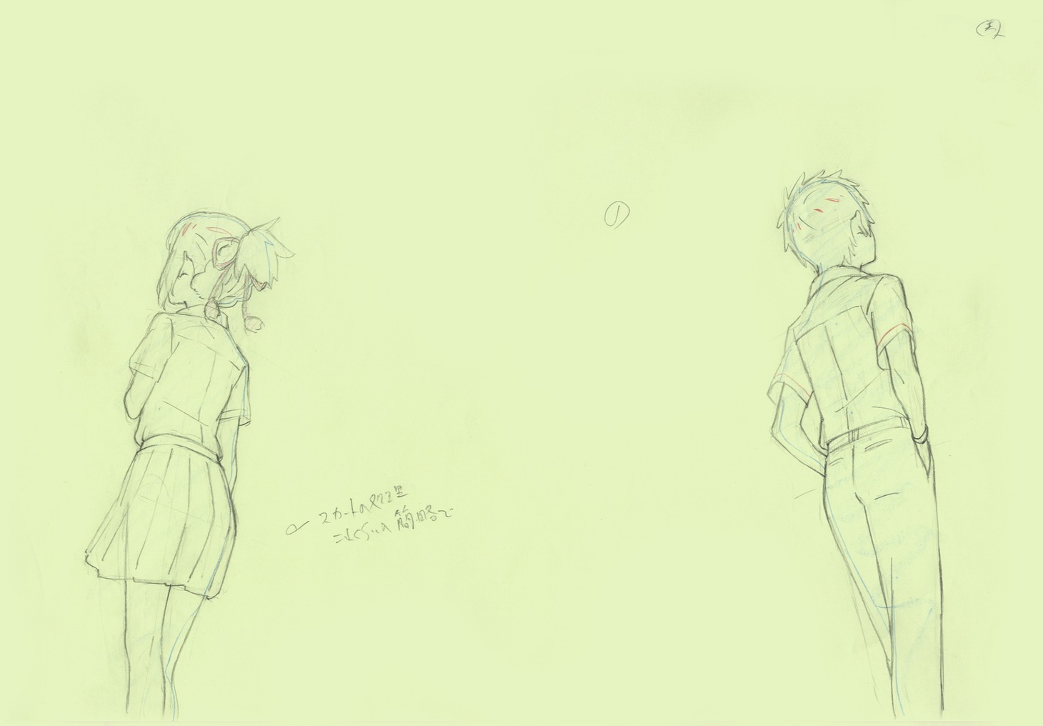 「君の名は。」田中将賀によるレイアウト修正。(c)2016「 君の名は。」製作委員会