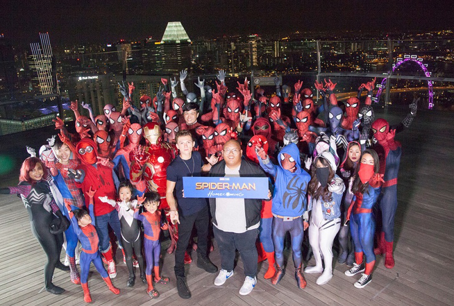 「スパイダーマン：ホームカミング」シンガポールファンイベントの様子。