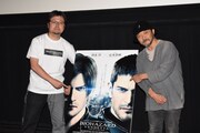 「バイオハザード:ヴェンデッタ」大ヒット御礼上映会の様子。左から辻本貴則、押井守。